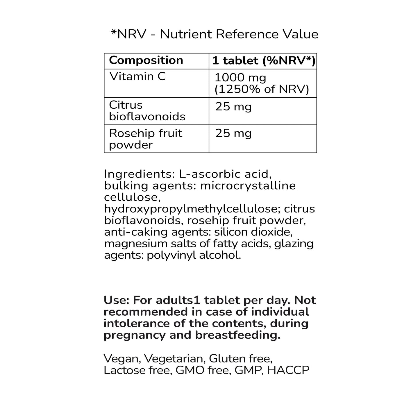 Vitamin C 1000 mg + Bioflavonoids + Rosehip – Immune Support-1