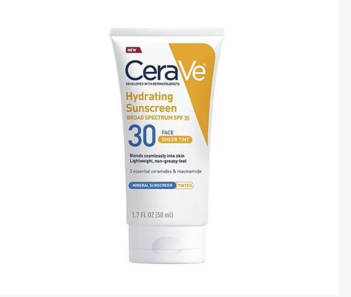 CeraVe Hydrating Mineral Sunscreen SPF 30 (Sheer Tint) - GlowNordi