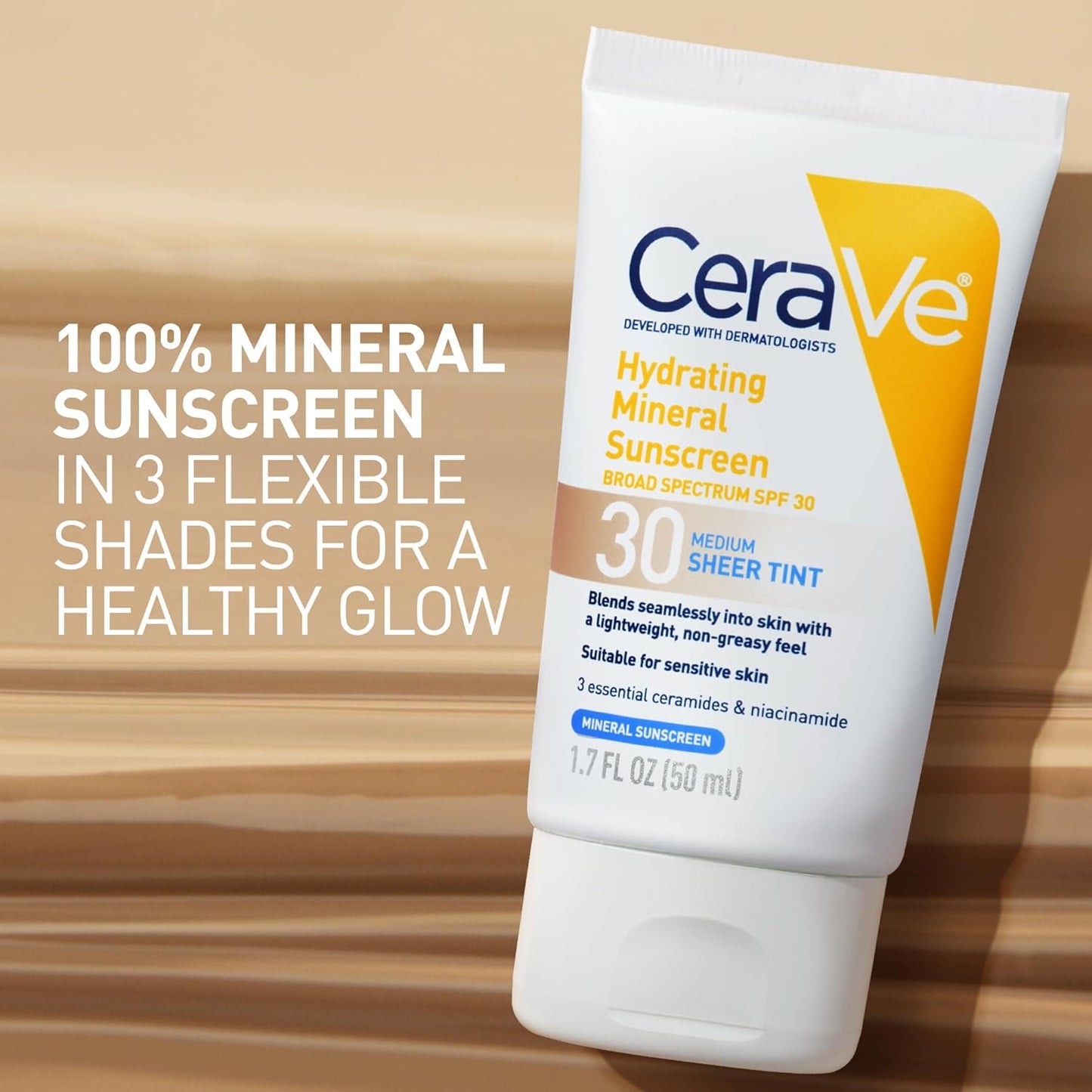 CeraVe Hydrating Mineral Sunscreen SPF 30 (Sheer Tint) - GlowNordi