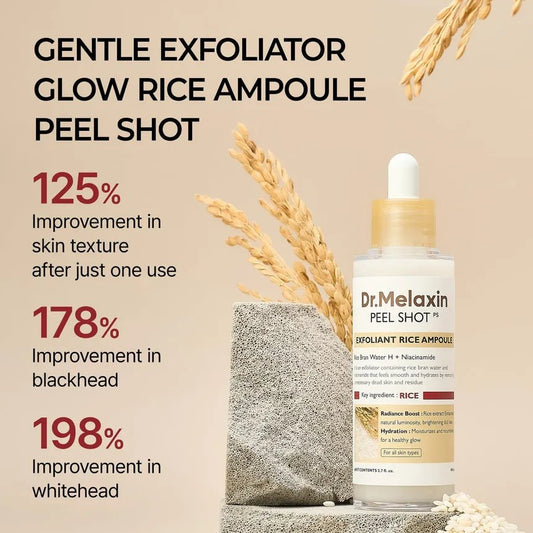 Dr. Melaxin Peel Shot Glow Black Rice Ampoule | 80 ml - GlowNordi