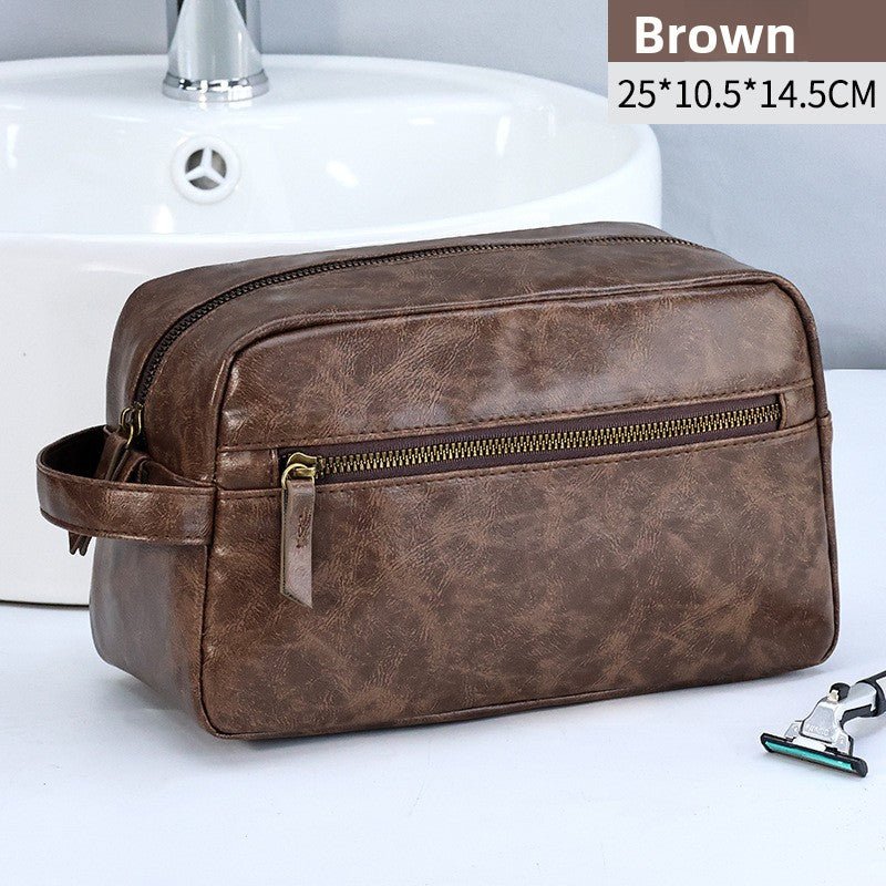 Herre toalettmappe i PU-skinn. - GlowNordi
