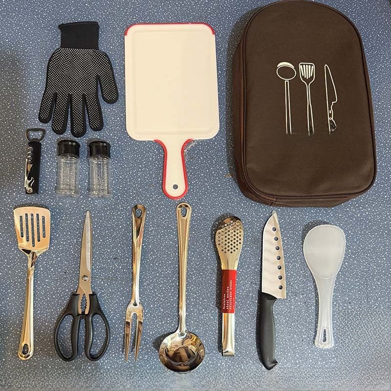 Kokesett i rustfritt stål – perfekt for camping og friluftsliv - GlowNordi