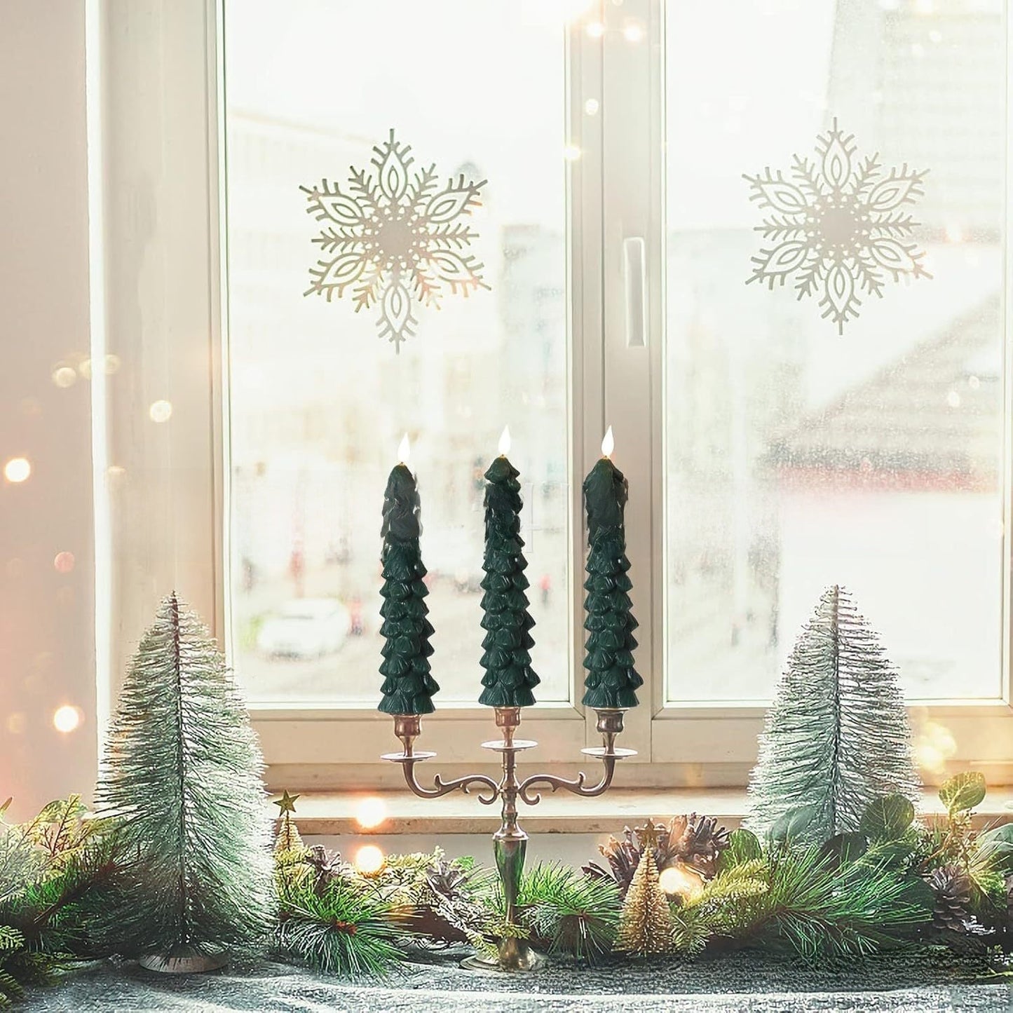 ✨ LED julelys med kongleform – realistisk flammeeffekt og fjernkontroll - GlowNordi