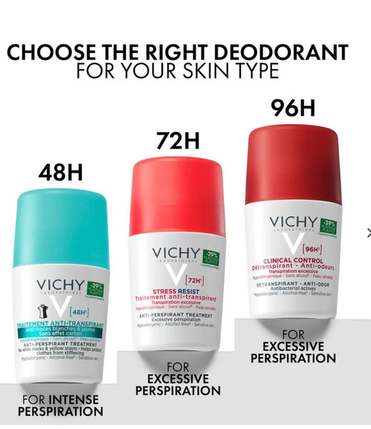 Vichy Anti - Stain Antiperspirant Deodorant Roll - On 48H - GlowNordi