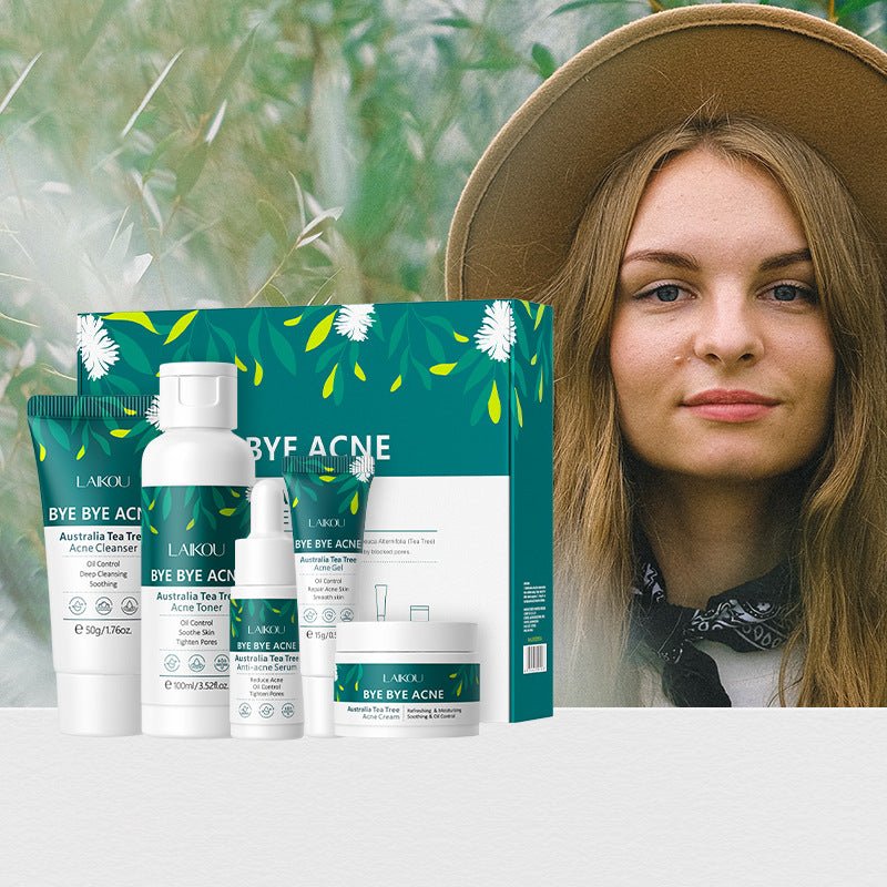 Ansiktspleiesett med tea tree – 5 deler - GlowNordi