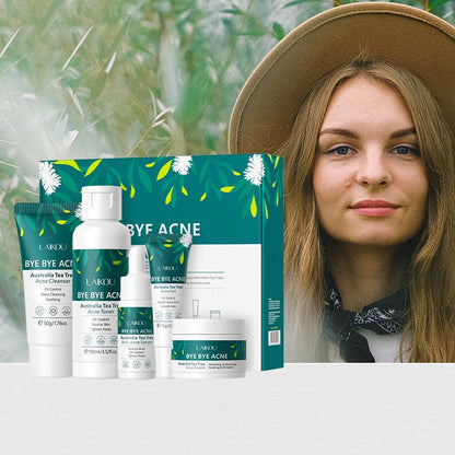 Ansiktspleiesett med tea tree – 5 deler - GlowNordi
