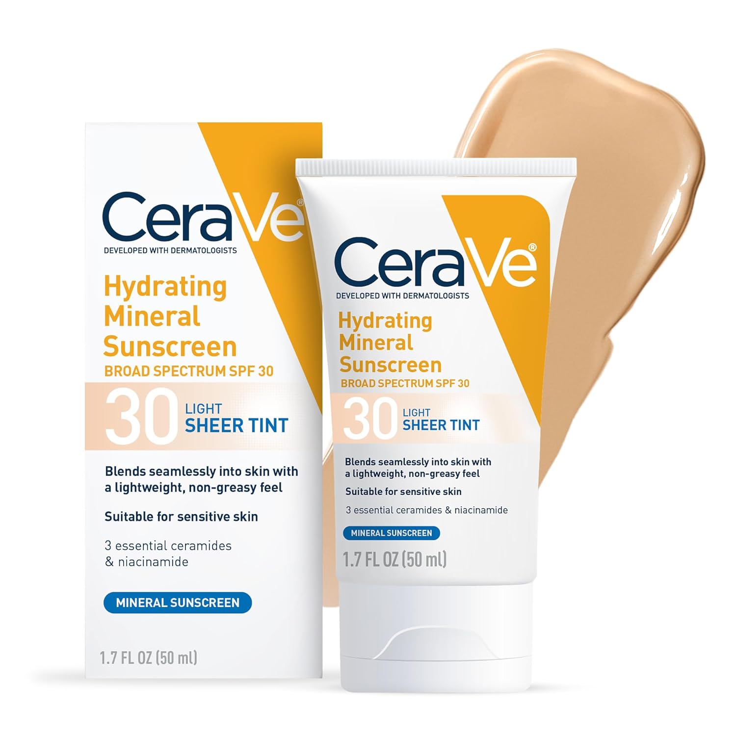 CeraVe Hydrating Mineral Sunscreen SPF 30 (Sheer Tint) - GlowNordi