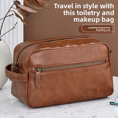 Herre toalettmappe i PU-skinn. - GlowNordi 