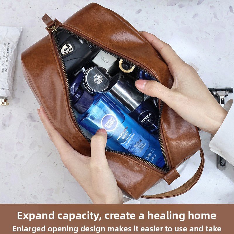 Herre toalettmappe i PU-skinn. - GlowNordi 