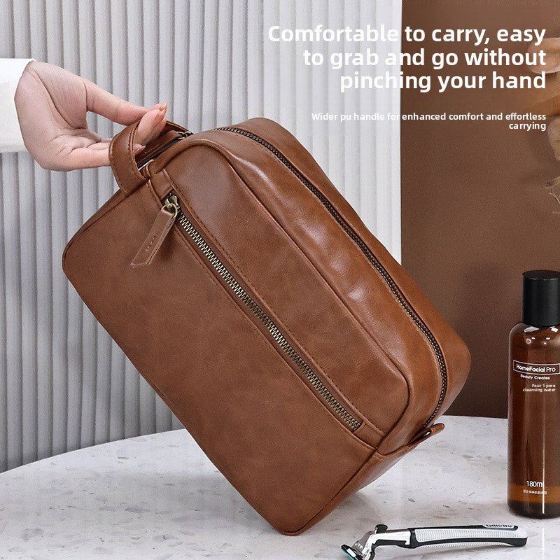 Herre toalettmappe i PU-skinn. - GlowNordi 