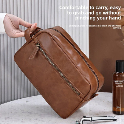 Herre toalettmappe i PU-skinn. - GlowNordi 