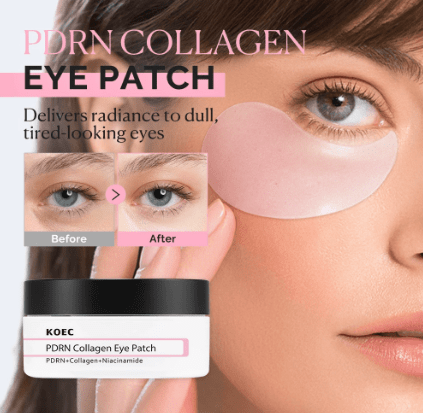 KOEC Collagen PDRN Eye Mask - 60 pieces - Nicotinamide Moisturizing and Nourishing Eye Mask - GlowNordi