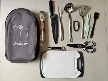 Kokesett i rustfritt stål – perfekt for camping og friluftsliv - GlowNordi 