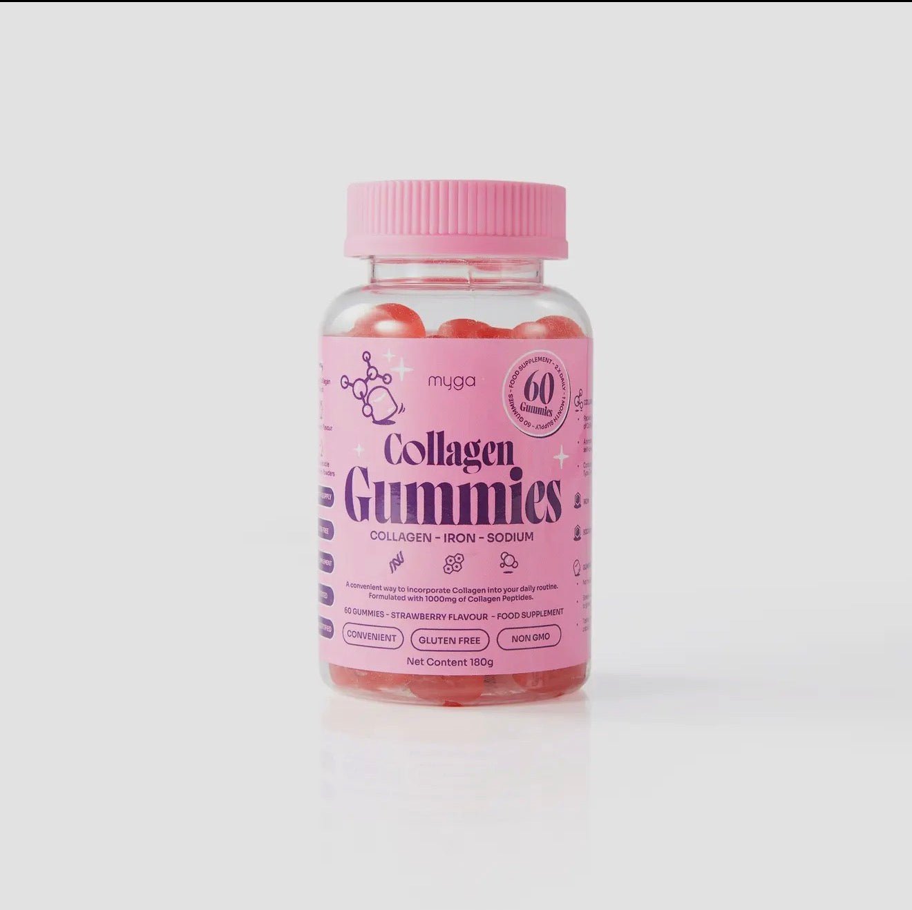 Myga Kollagen - Gummies – Jordbær | Skjønnhet & Energi - GlowNordi