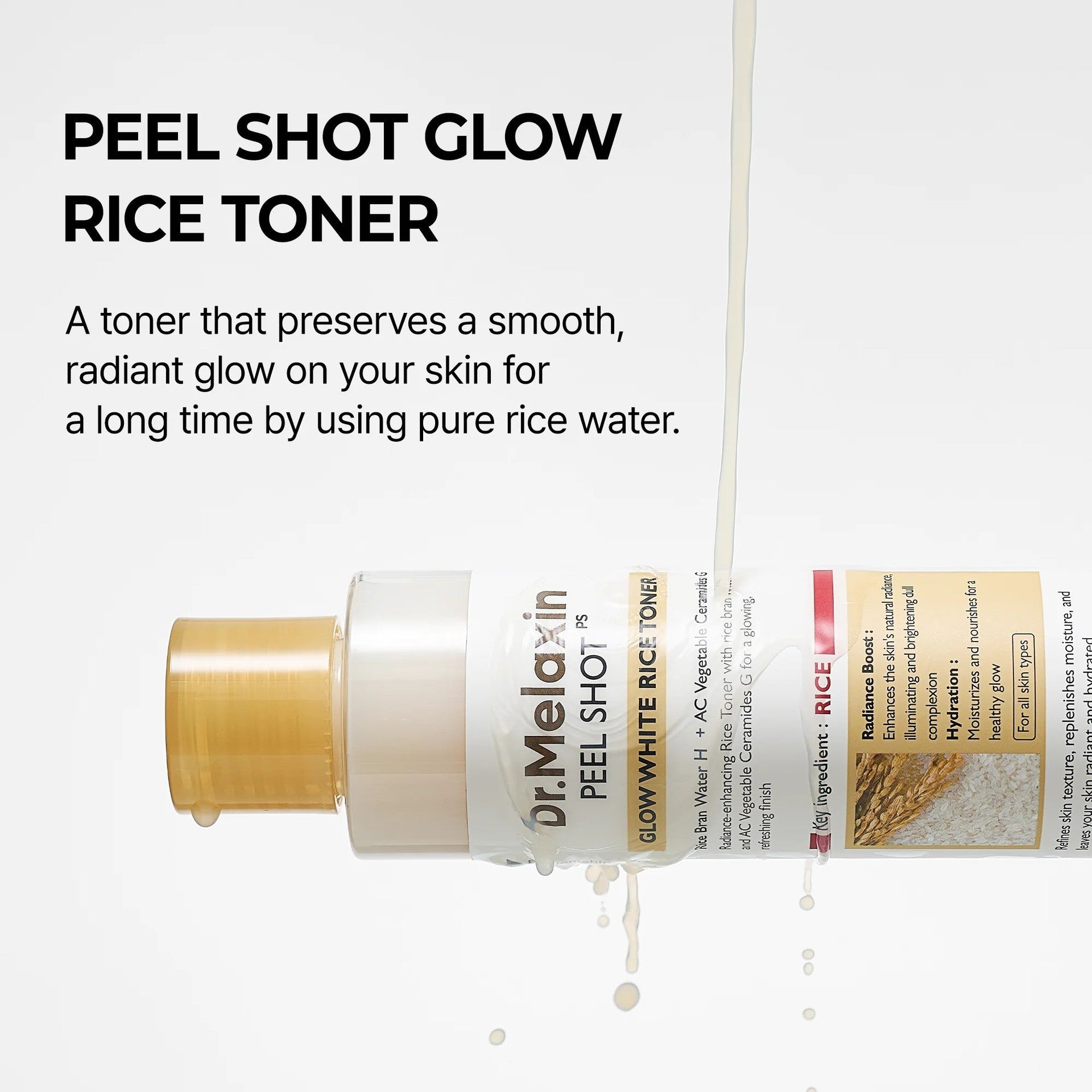 PeilShot Moisturizing Skin Yellow Rice Toner – Fuktighetsgivende vann - GlowNordi 