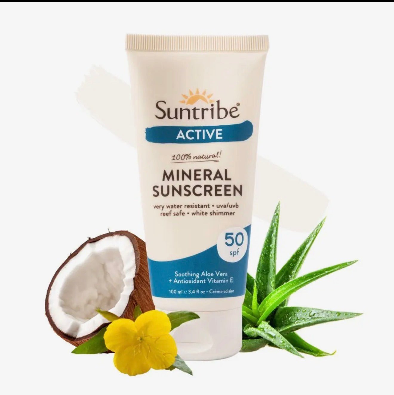 Suntribe Active økologisk mineral solcreme SPF 50 - GlowNordi